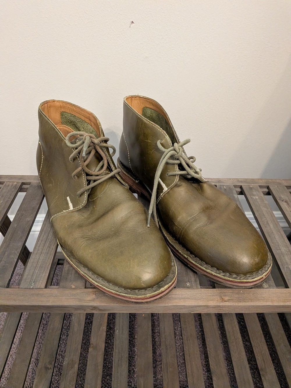 Cole Haan Olive Green Leather Chukka Boots